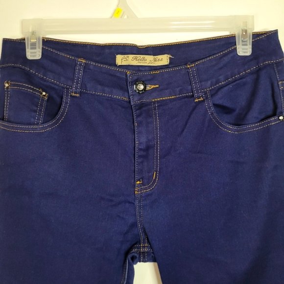 Hello Miss - Womens Stretchy Dark Blue Jeans, Size 31 - Picture 5 of 10